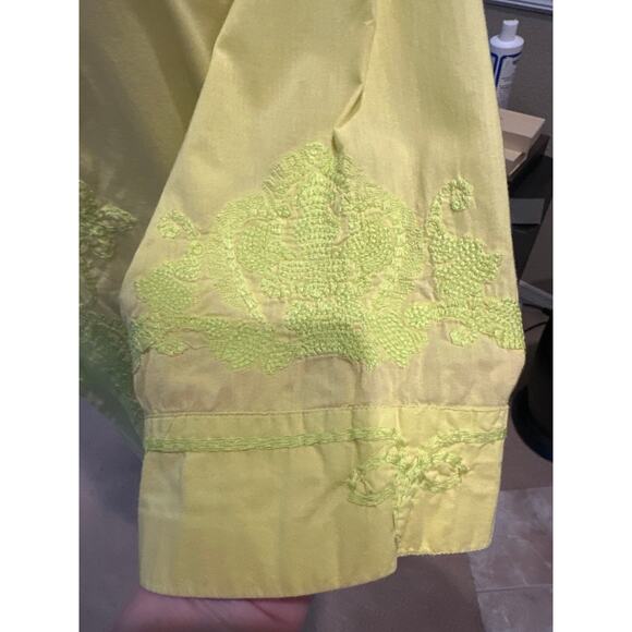 Women’s Soft Surroundings Yellow Embroidered Tunic Top Size 1X - Picture 4 of 7